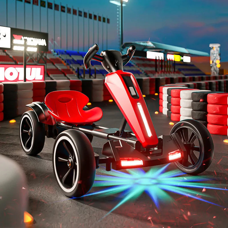 New Electric Racing Go Kart Foldable Design with Remote Control & Music, No installation required