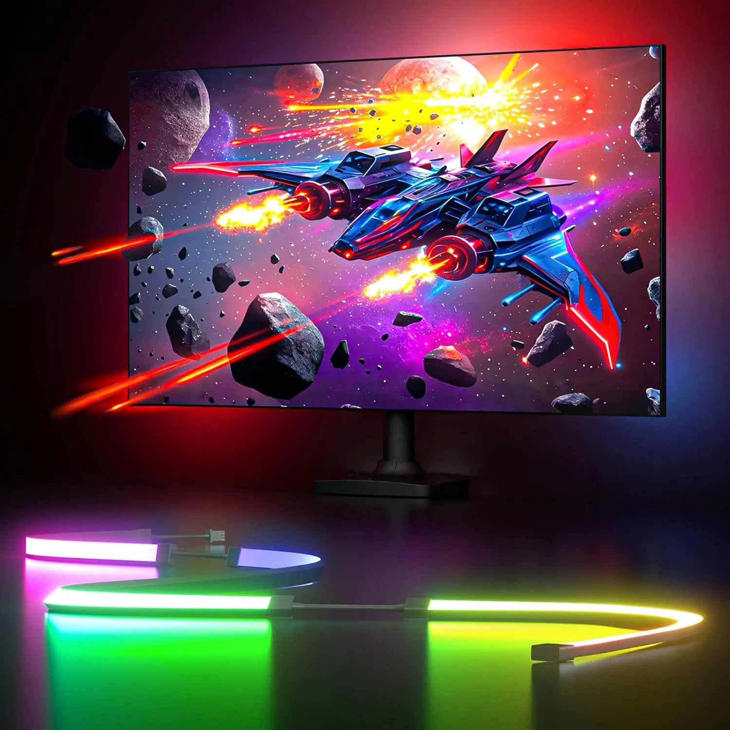 Gaming Monitor Light, 24-34 inch Backlight with Screen Color sync Effect for Computer Monitor, Compatible with Windows Computers
