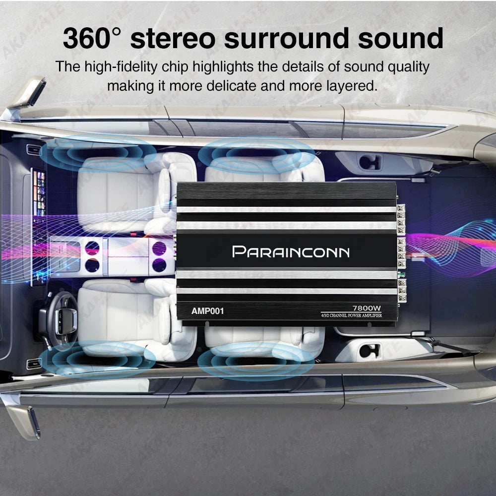 Car Audio Amplifier Upgrade Power Four-channel 4-way Audio Speaker Subwoofer Treble Mid-bass Digital Stereo Surround 20Hz-20KHz
