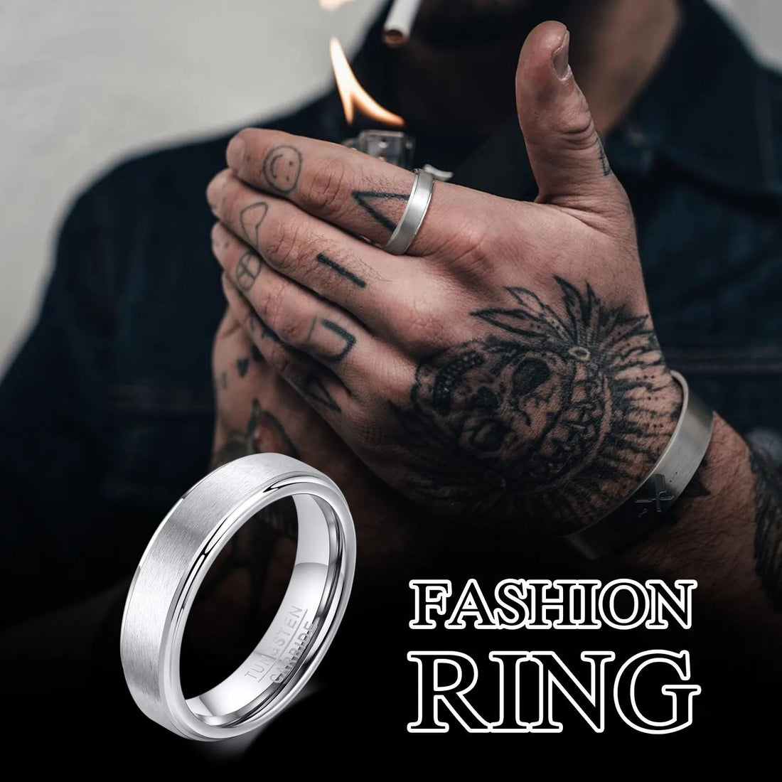 Vnox 5mm Basic Ring for Men, Anti Scratch Tungsten Wedding Band, Simple Classic Male Bridegroom Jewelry Acccessory