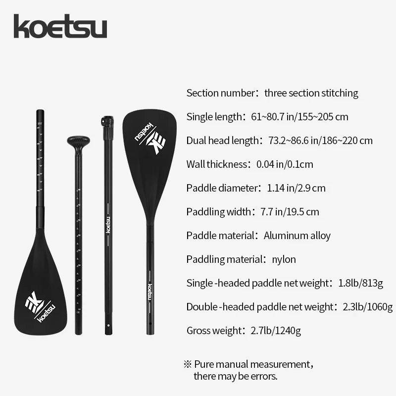 KOETSU Aluminum Two Way Paddle One Way Paddle Nylon Sup Paddle Kayak Boat Paddle Surfpaddle Sap 1pcs Tro