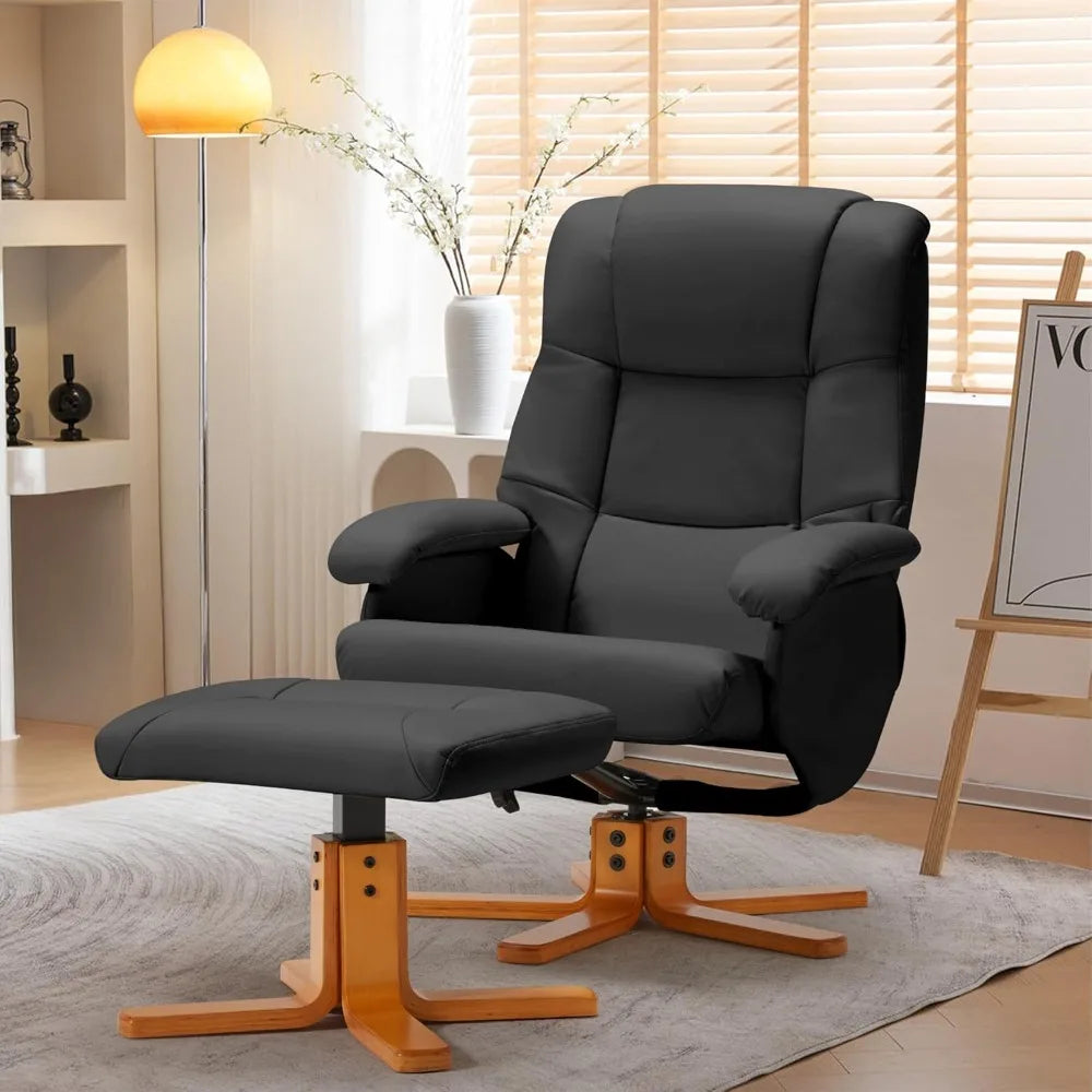 Swivel Recliner with Ottoman, Chaise Lounge Chair Indoor, Chair with Ottoman, Swivel Chairs for Living Room, Small Space,Bedroom