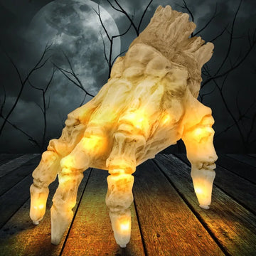 Halloween Decoration Props Electric Luminous Climbing Hand Horror Skull Artificial Arm Ghost Night Light Sound Activated Walking