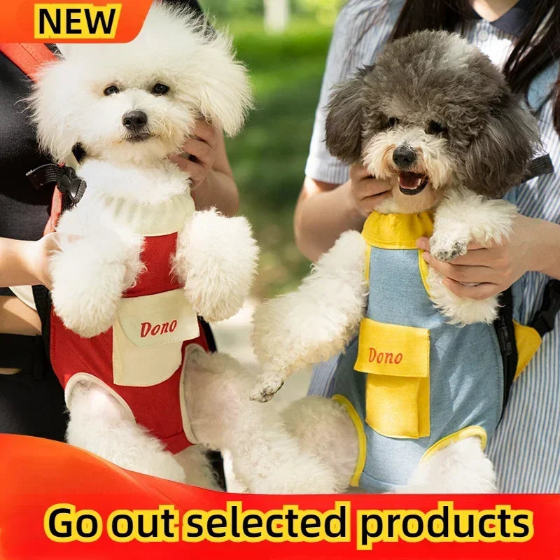 Pet bag dog bag portable travel backpack go out cat mesh chest four feet backpack