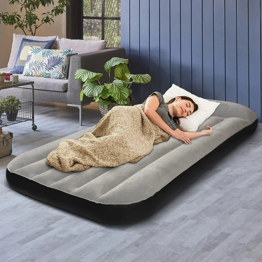 Camping Inflatable Mattress Indoor Air Cushion Bed Portable Foldable Storage Suitable For Family Camping Travel Equipped