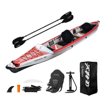 Spatium 1-2-Person Inflatable Kayak Fishing Kayak – Lightweight Comfortable with Adjustable Seat Tandem Kayak - Sit on Top Kayak