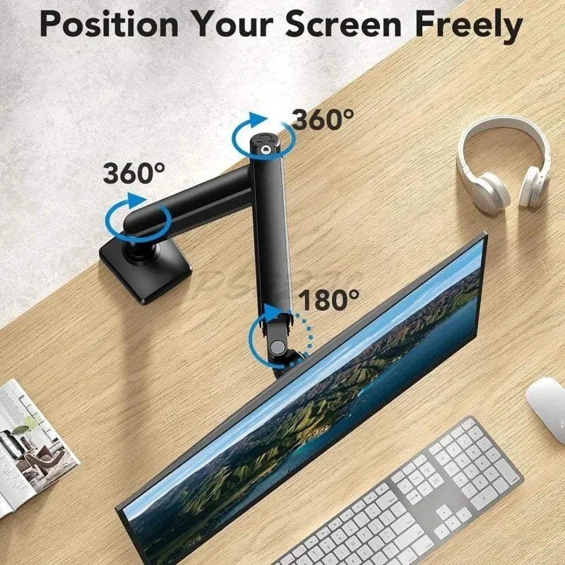 Single Monitor Stand Arm Computer Aluminum Alloy Desktop Stand Screen Adjustable Mechanical Arm Home Office Monitor Stand
