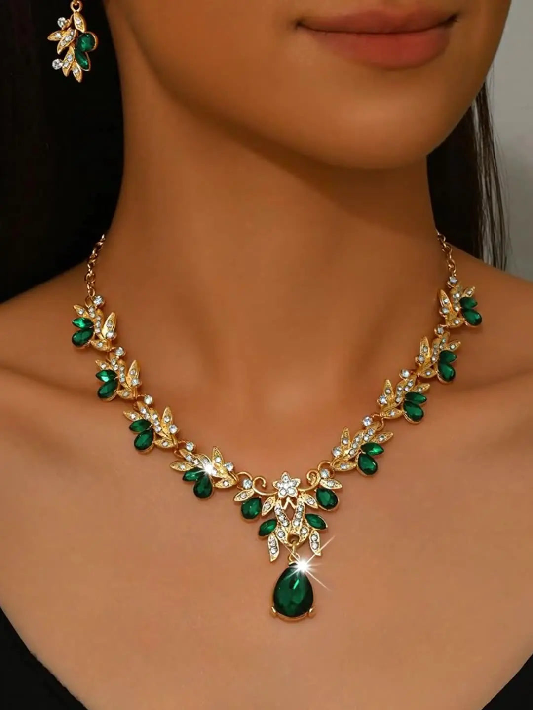 Wholesale Bridal Jewelry Set for Wedding Dress, Alloy Choker Necklace and Earrings Set for Women, Elegant Bride Accessories in S