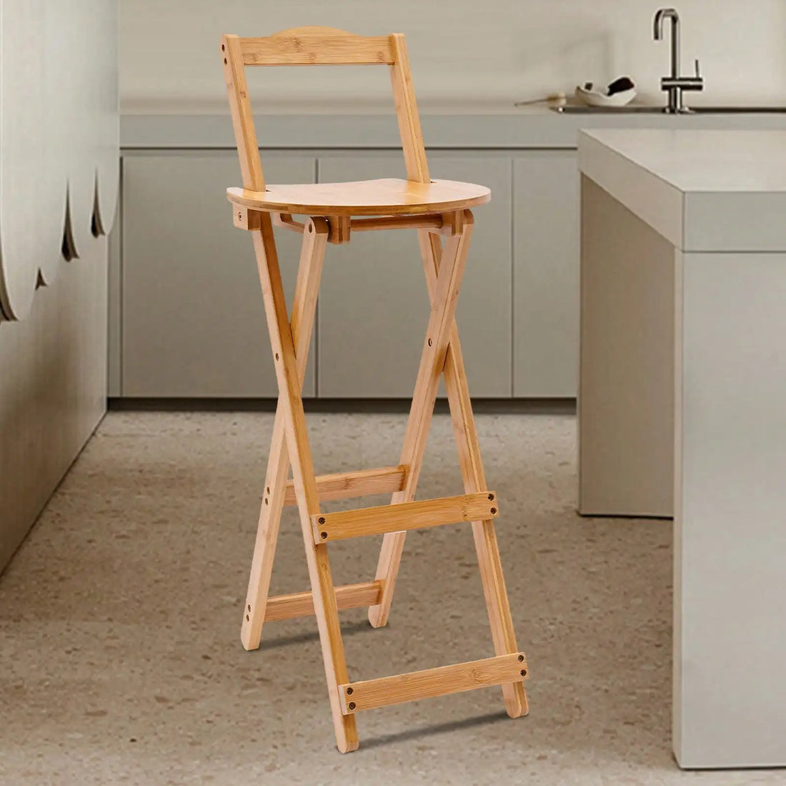 Folding Bar Stools With Backs Counter Stools Lightweight High Load-Capacity