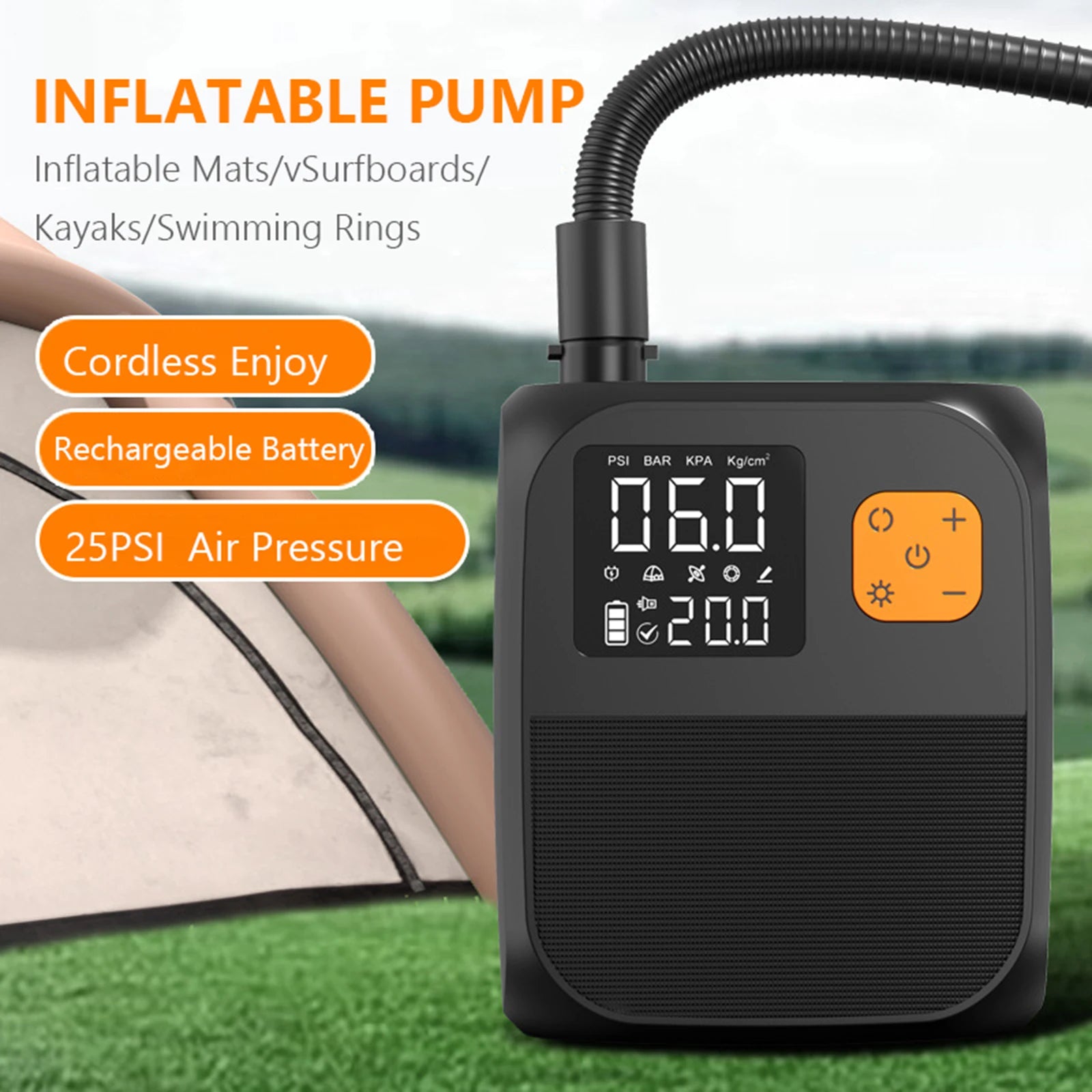 SUP Air Pump Boat Accessories High Pressure 25PSI Portable Air Compressor Stand Up Paddle SUP Pump Electric Air Pump for Kayak