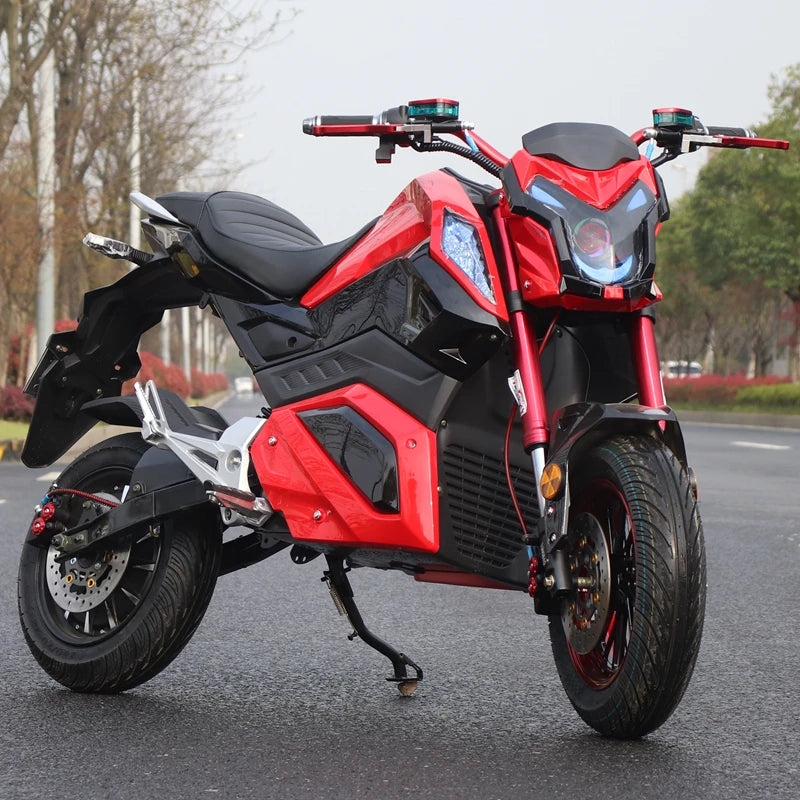 3000w 72v Electric Motor With Pedals Street Electric Motorcycle Scooter Retro Motorbike Brushless Motor & Dual Disc Brakes