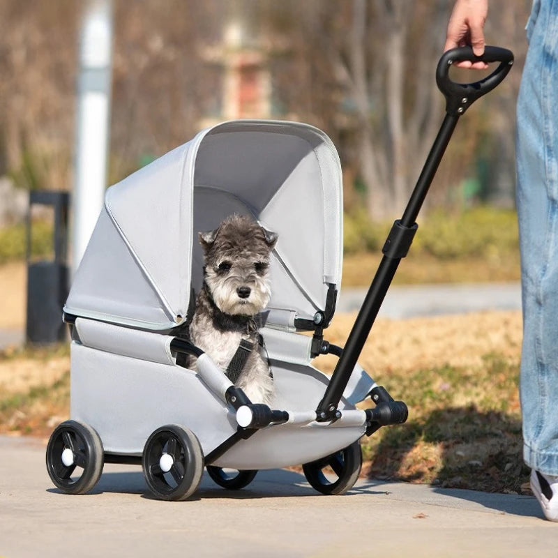 Portable Small Dog Pet Stroller Foldable Trolley Pet Stroller for Outdoor Use Lightweight Pet Stroller with Sunshade