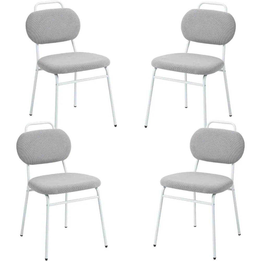 Guest Chairs Set of 4, Waiting Room Chairs with Fabric Padded Seat and Metal Legs for Conference Lobby Home Office, Grey