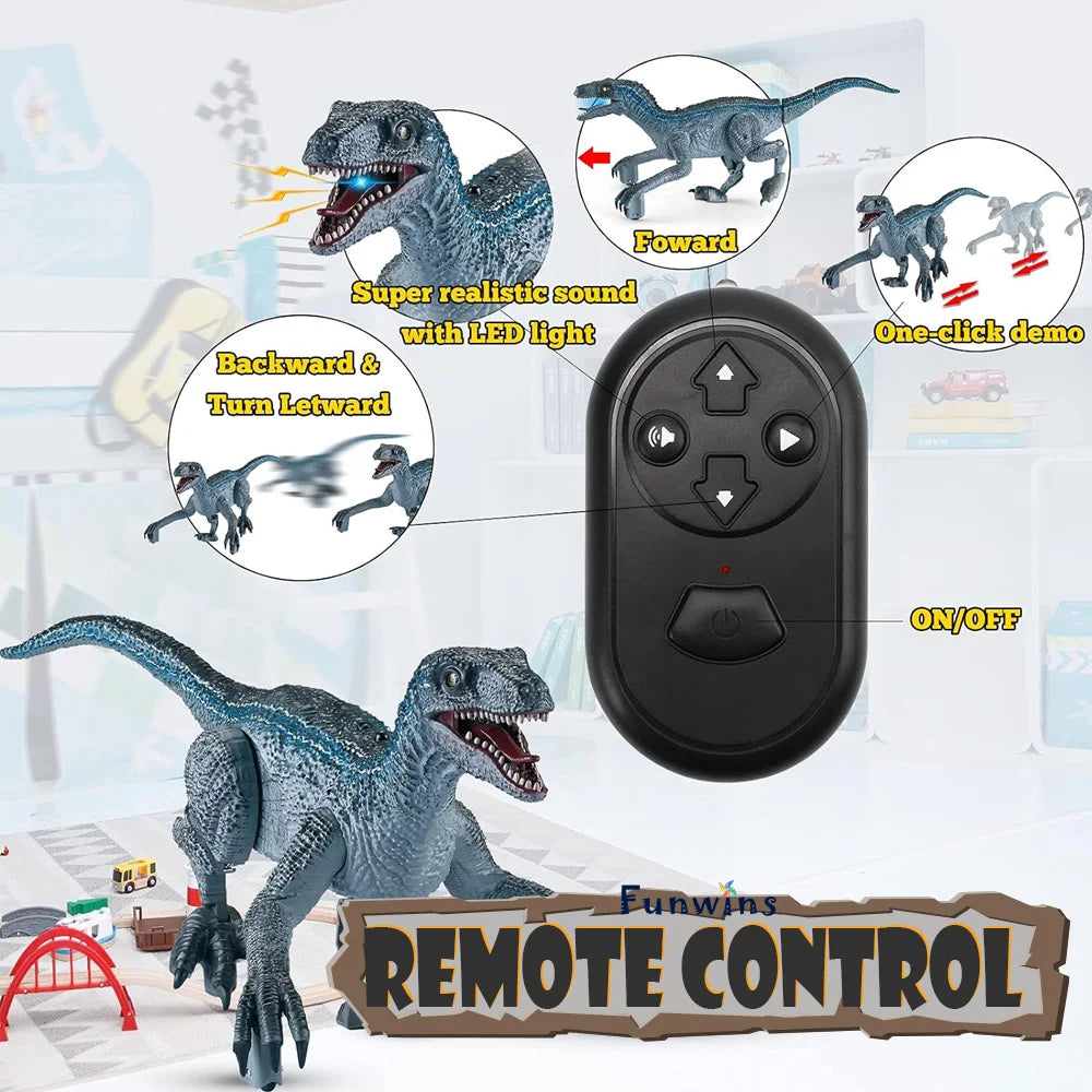 Walking and Roaring Dinosaur Remote Control Electronic Robots Toy,  Toys Dinosaurs with Light and Sound,Ideal GIfts