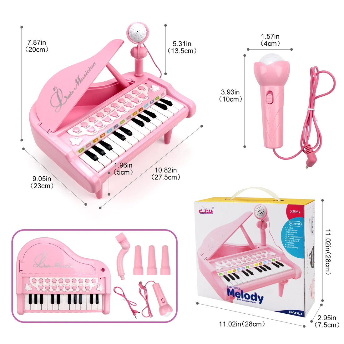 Children's Electronic Keyboard Piano Toys With Microphone Mini Piano Toys Kid Musical Instrument Educational Toys for Kid Gifts