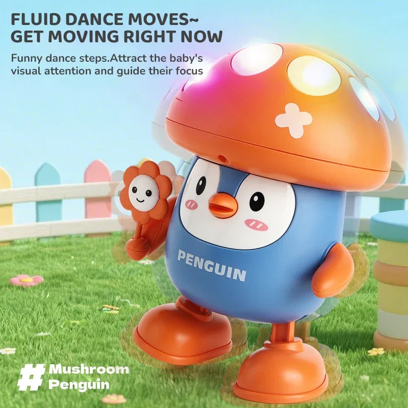 Electronic Pets Dancing Penguin Toy with Music Lights Talking Cute Mushroom Animal for Baby Early Education Toys Kids Xmas Gifts