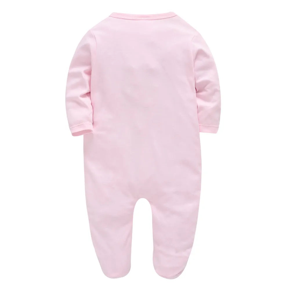 Kavkas Long Sleeve Baby Girls Rompers Cute Rabbit Design Cotton Autumn Clothes 0-12 Months Infant Jumpsuit