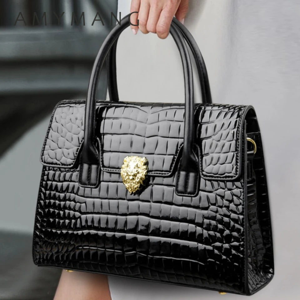 Brand Luxury Handbags Women Bags Designer Commuting Sac Alligator Patent Leather Shoulder Crossbody Hand Bags for Women Mother