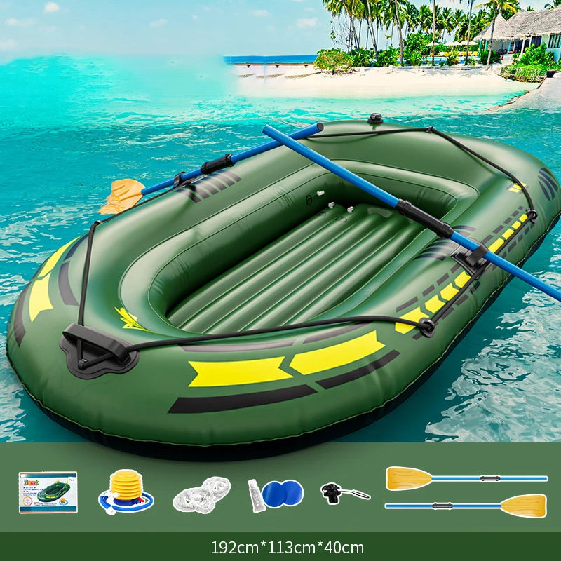 Inflatable Boat Rubber Fishing Boat Raft With Oars Pump Canoe For Fishing PVC Double Rafting Diving Water Transport 192x113cm