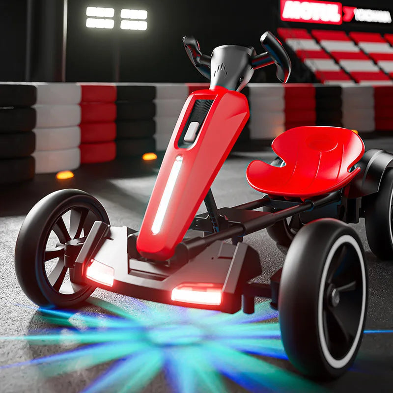 New Electric Racing Go Kart Foldable Design with Remote Control & Music, No installation required
