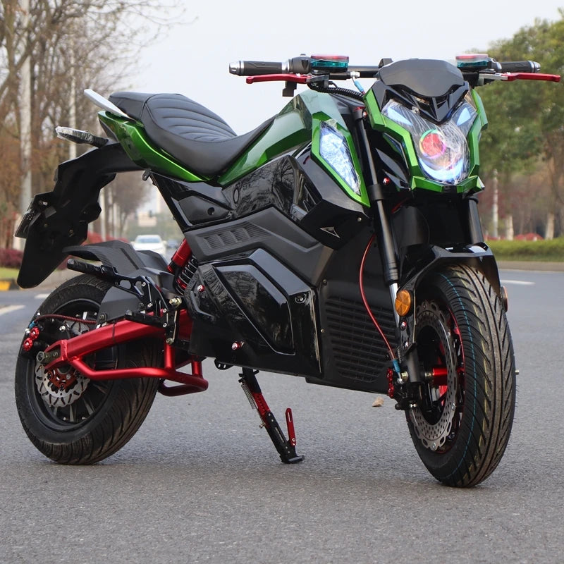 3000w 72v Electric Motor With Pedals Street Electric Motorcycle Scooter Retro Motorbike Brushless Motor & Dual Disc Brakes