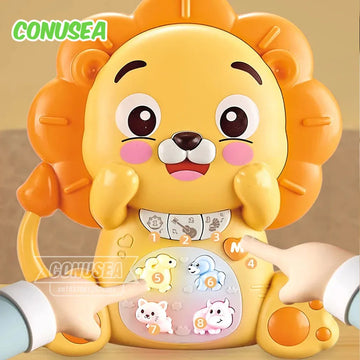 Toddlers Toys Electronic Keyboard Cartoon Lion Animal Baby Development Musical Toys Piano Early Education Toys 6 To 12 Months