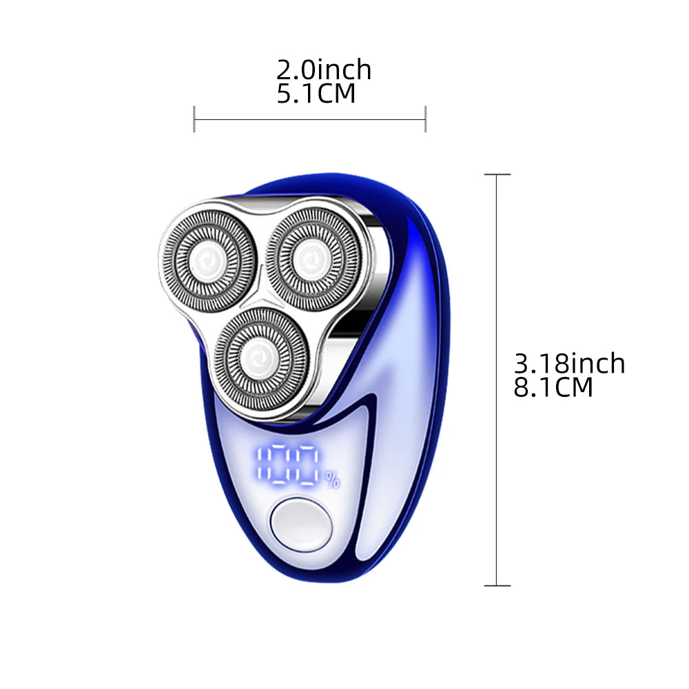 Mini rechargeable electric shaver with digital display - portable and easy-to-use shaver