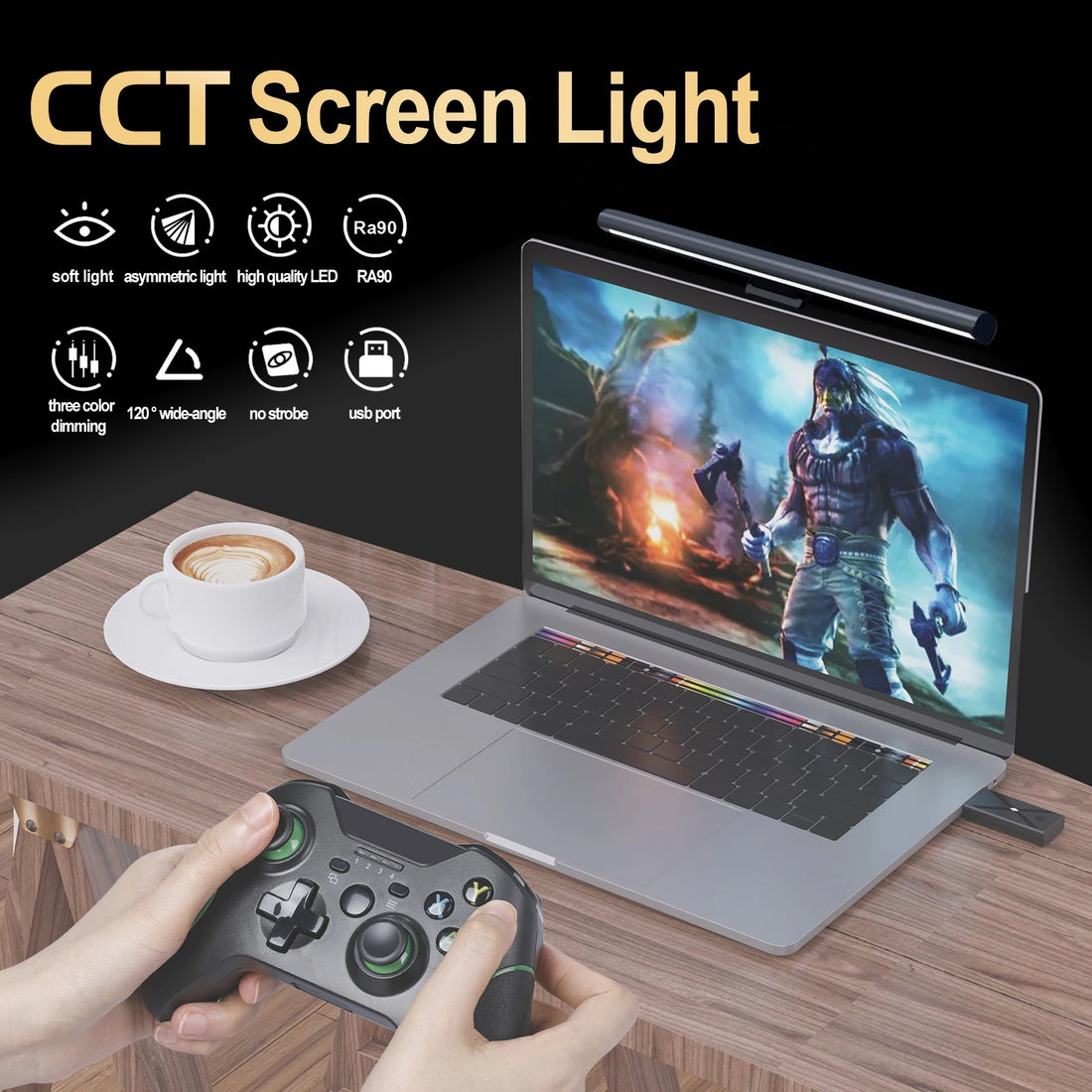 Screen Hanging Light 30CM CCT Touch Dimmable Monitor Notebook Computer LED Monitor Light for Computer Study LED Table Lamp