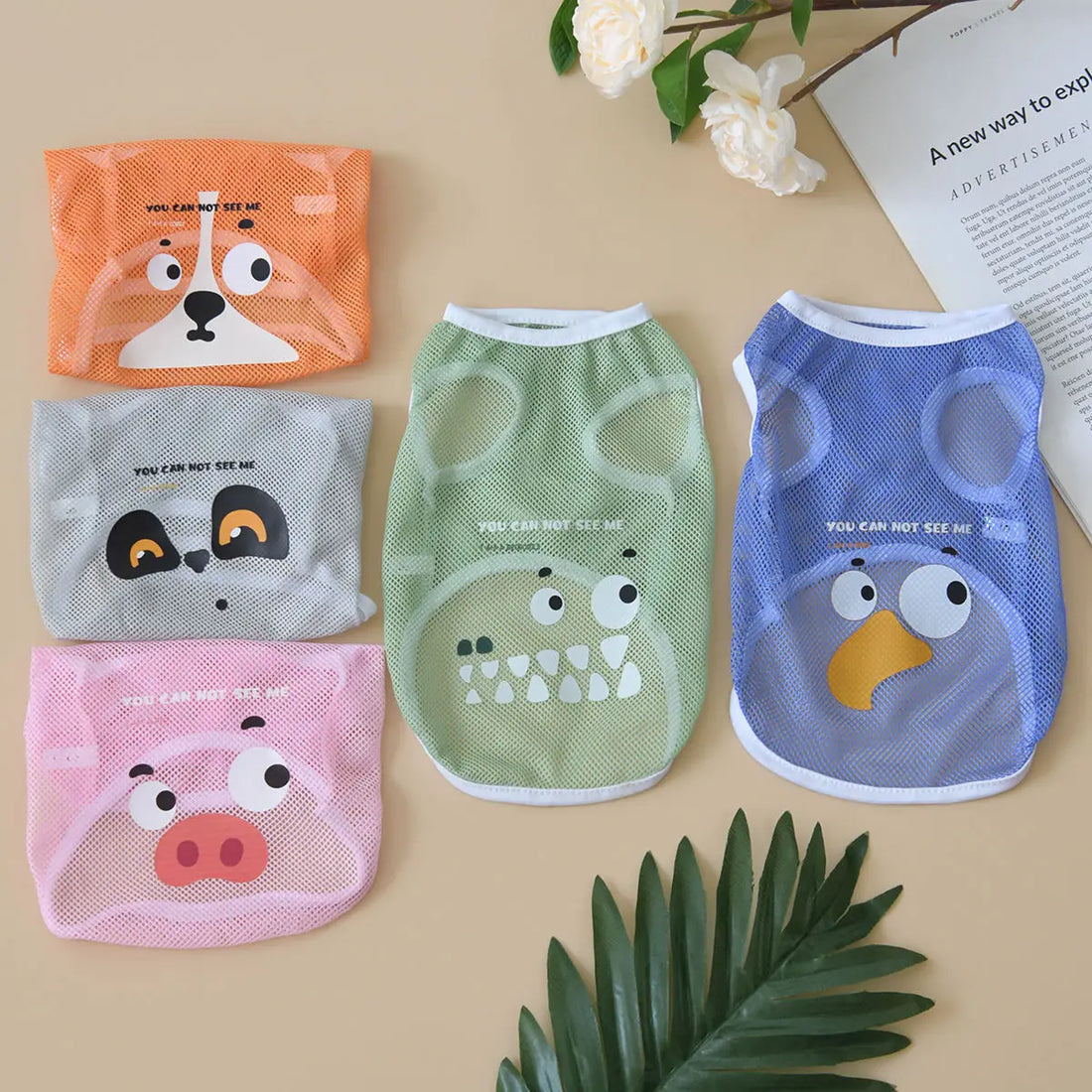 Summer Cool Dog Clothes New Dogs Pet Vest For Puppy Breathable Vest T-shirt Costume Bulldog Dog T-shirt Outdoor Pets Clothing