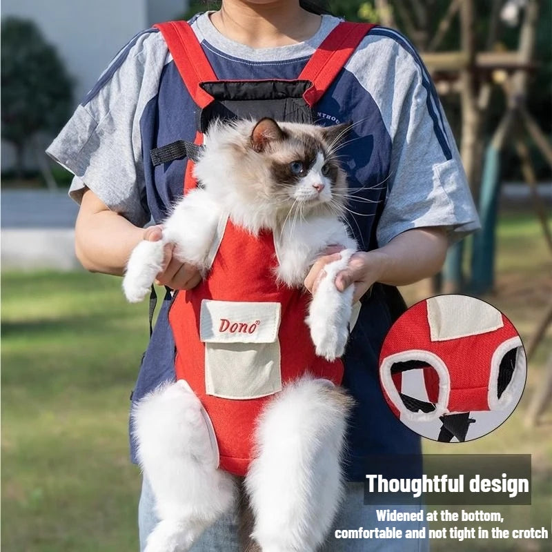 Pet bag dog bag portable travel backpack go out cat mesh chest four feet backpack