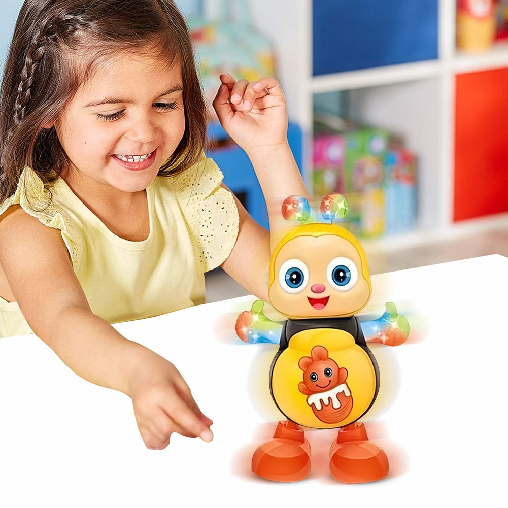 Electronic Bee Dancing Toy With Swing Light Music Cute Cartoon Animal Baby Learning Interactive Toys For Boys Girls Kids Gifts
