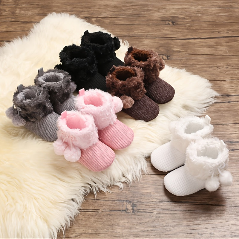 Toddler Baby Girl's Boots Plus High Top Slippers Indoor Shoes For Winter