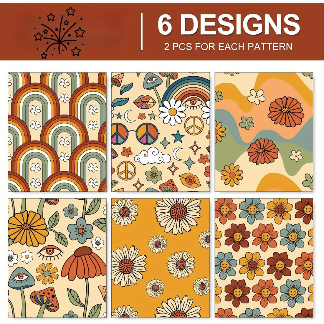 12/18/24pcs, Vintage Boho Wrapped Gift Paper with Vintage Floral and Rainbow Art for Birthdays, Weddings, Gift Giving Sessions, DIY Crafts Gift Wrap, 19.7 X 27.6 Inches, Gift Paper Wrap, Christmas Wrapping Accessories, Funny