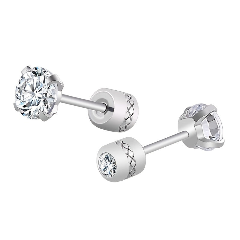 Titanium Steel Earrings For Men, Clean Zircon Earrings Jewelry