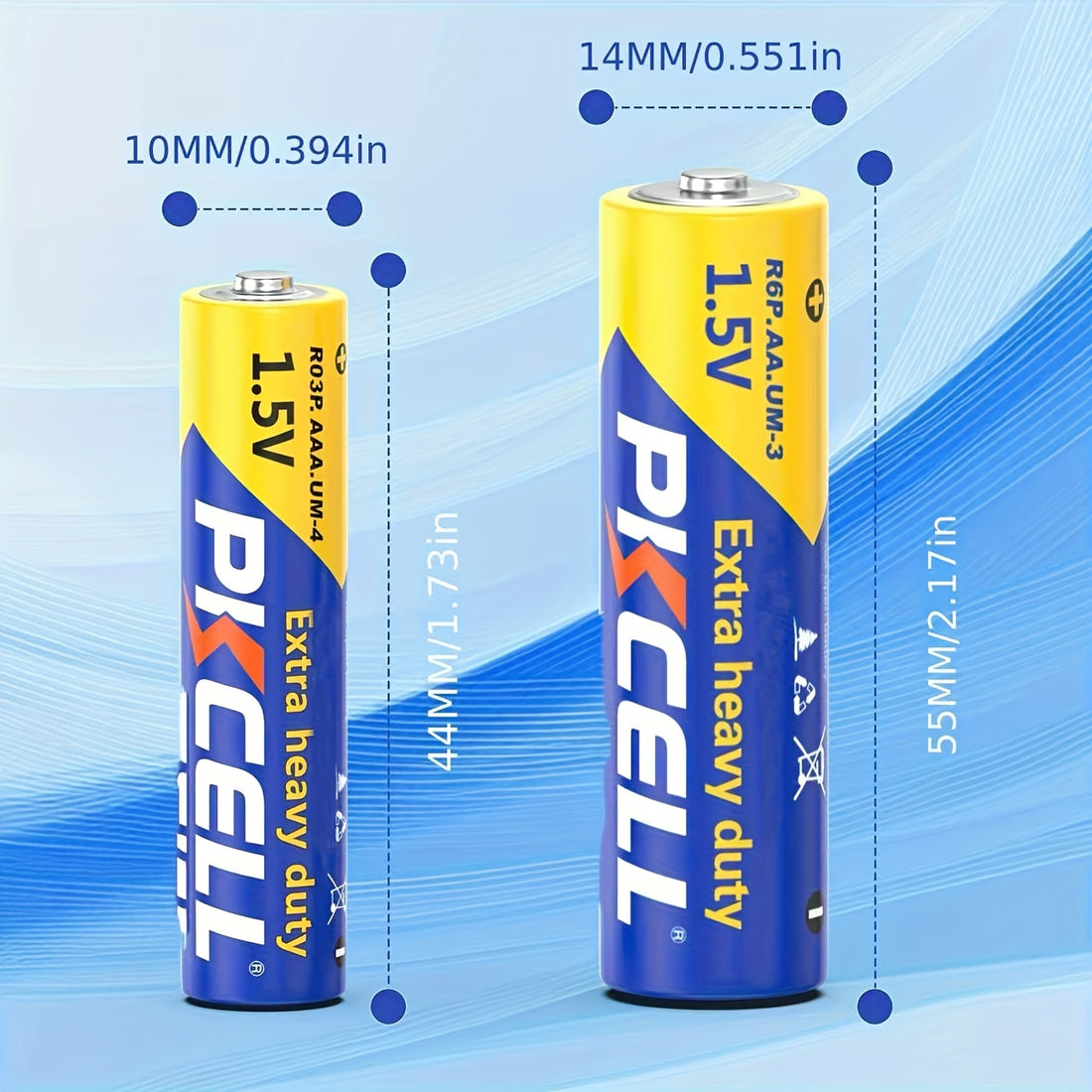 PKCELL AAA+AA 40 Combo Pack Batteries, 1.5V Carbon Battery, For Keyboards Clocks Toys Remote Controls, 10-Year Shelf Life, Halloween Decoration Batteries, Christmas Decorations Batteries