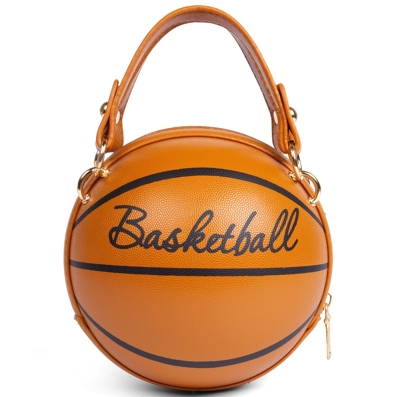 Fashion-Forward Basketball-Shaped Y2K Chain Bag - Retro-Trendy Crossbody & Shoulder Purse with Durable PU Leather, Chic Top Handle, and Adjustable Strap for Versatile Style